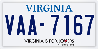 VA license plate VAA7167