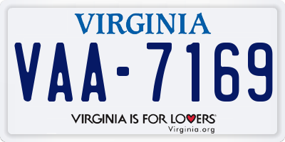 VA license plate VAA7169