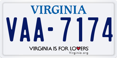 VA license plate VAA7174