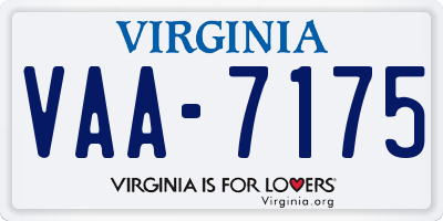 VA license plate VAA7175