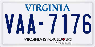 VA license plate VAA7176