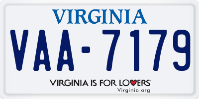 VA license plate VAA7179