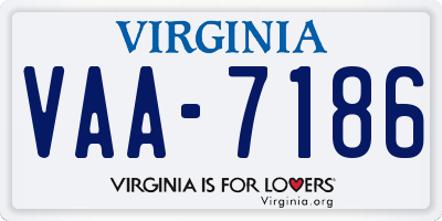 VA license plate VAA7186