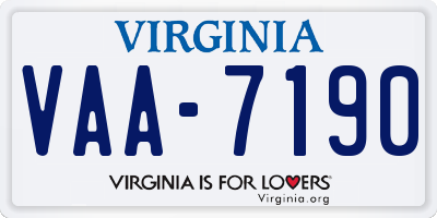 VA license plate VAA7190