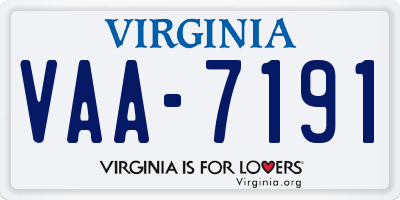 VA license plate VAA7191