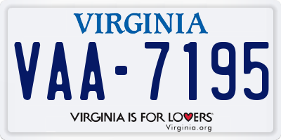 VA license plate VAA7195