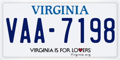 VA license plate VAA7198