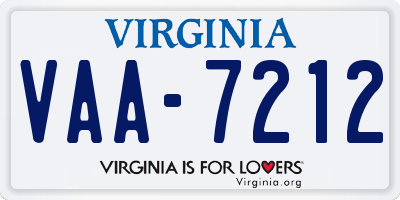 VA license plate VAA7212