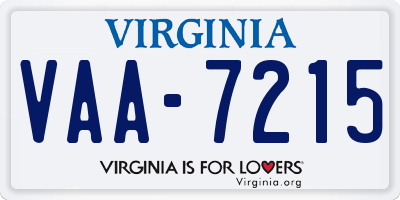 VA license plate VAA7215