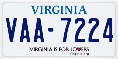 VA license plate VAA7224