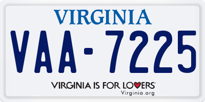 VA license plate VAA7225