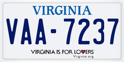 VA license plate VAA7237