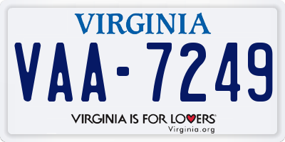 VA license plate VAA7249