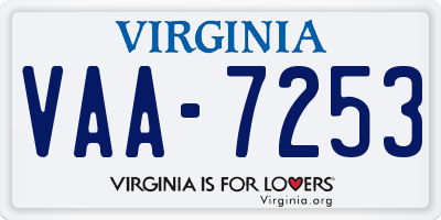 VA license plate VAA7253