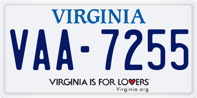 VA license plate VAA7255