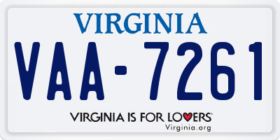 VA license plate VAA7261