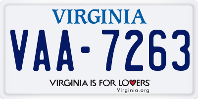 VA license plate VAA7263