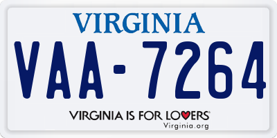 VA license plate VAA7264