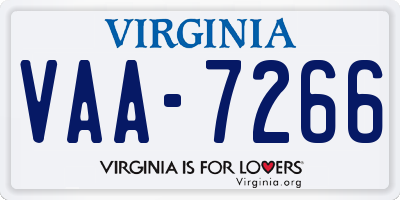 VA license plate VAA7266