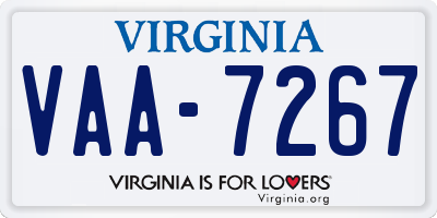VA license plate VAA7267