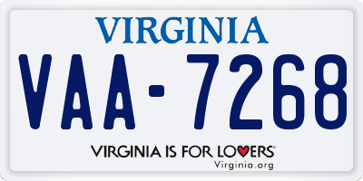 VA license plate VAA7268