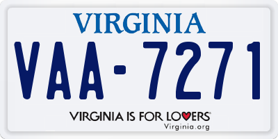 VA license plate VAA7271