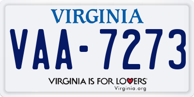 VA license plate VAA7273