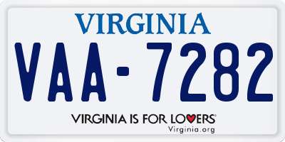 VA license plate VAA7282