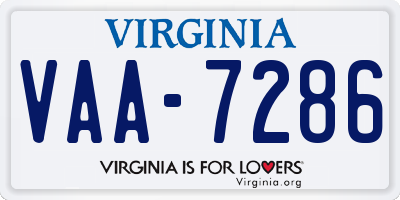 VA license plate VAA7286