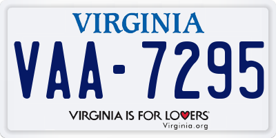 VA license plate VAA7295