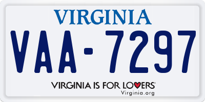VA license plate VAA7297