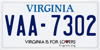 VA license plate VAA7302