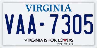 VA license plate VAA7305