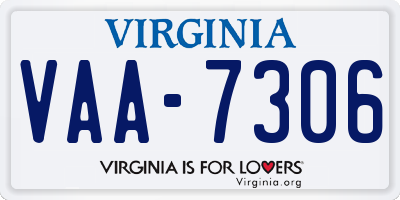 VA license plate VAA7306