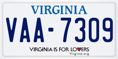 VA license plate VAA7309