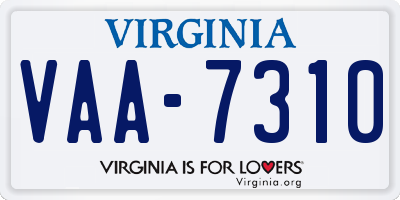 VA license plate VAA7310