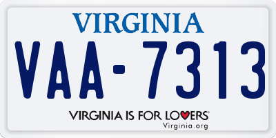 VA license plate VAA7313