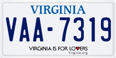 VA license plate VAA7319