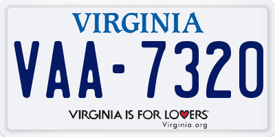 VA license plate VAA7320