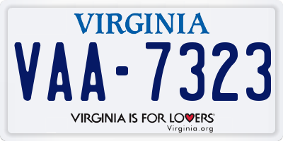 VA license plate VAA7323