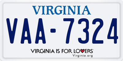 VA license plate VAA7324