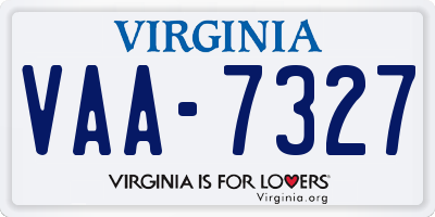 VA license plate VAA7327