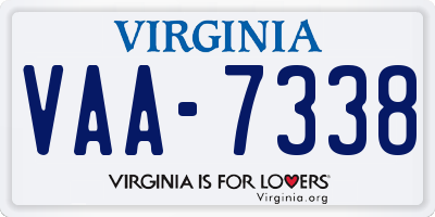 VA license plate VAA7338