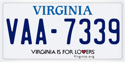 VA license plate VAA7339