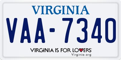 VA license plate VAA7340