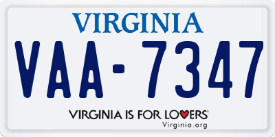 VA license plate VAA7347