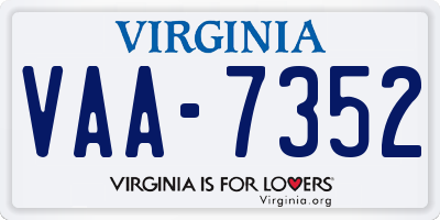 VA license plate VAA7352