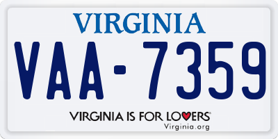 VA license plate VAA7359