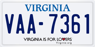 VA license plate VAA7361