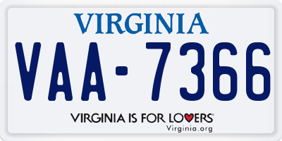 VA license plate VAA7366